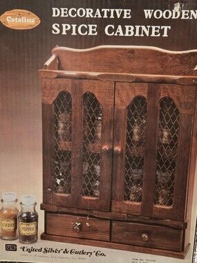 Catalina Dark Brown Wooden Decorative Spice Cabinet